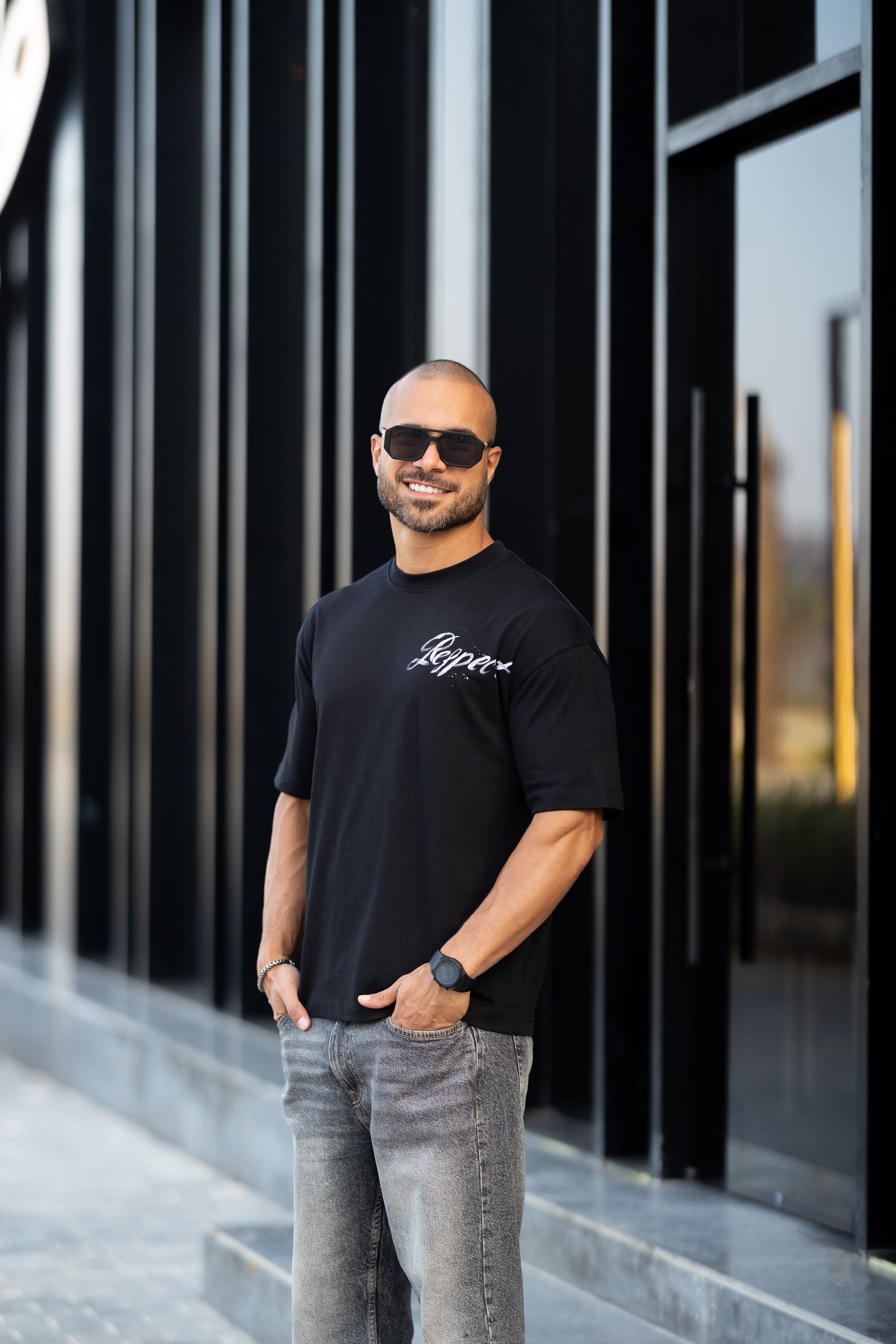 Printed Relaxed Fit Drawing T-shirt/3338