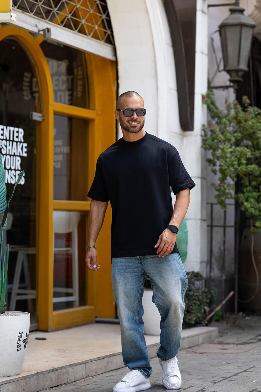 Basic Relaxed Fit T-shirt With Tape On Shoulders/3335