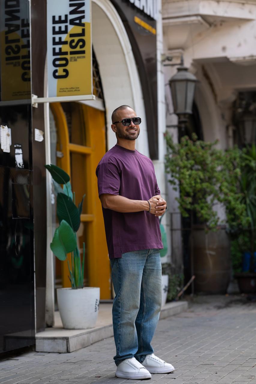 Basic Relaxed Fit T-shirt With Tape On Shoulders/3335