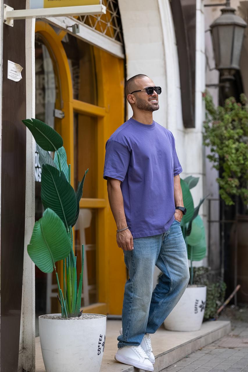 Basic Relaxed Fit T-shirt With Tape On Shoulders/3335
