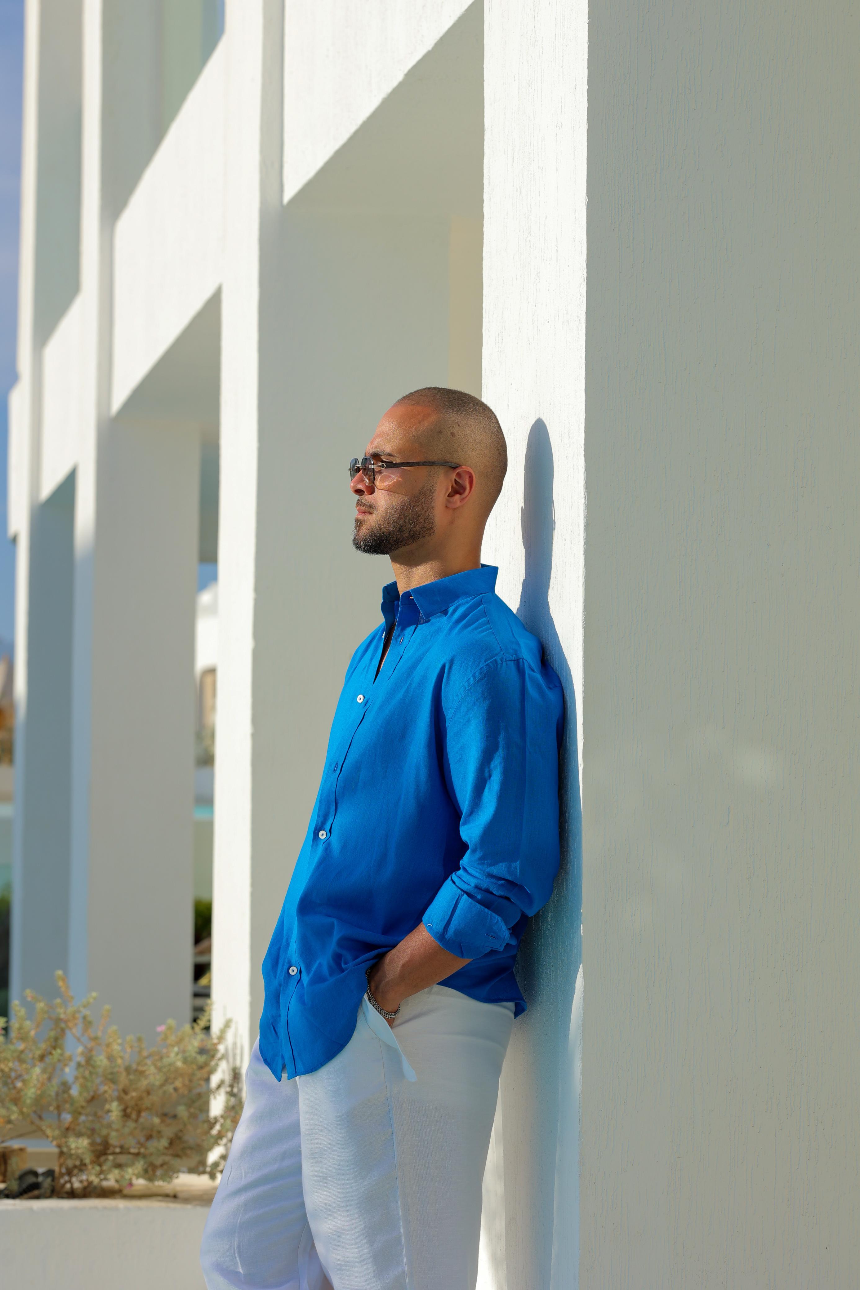 Basic Oversize Linen Shirt With Long Sleeves/2303