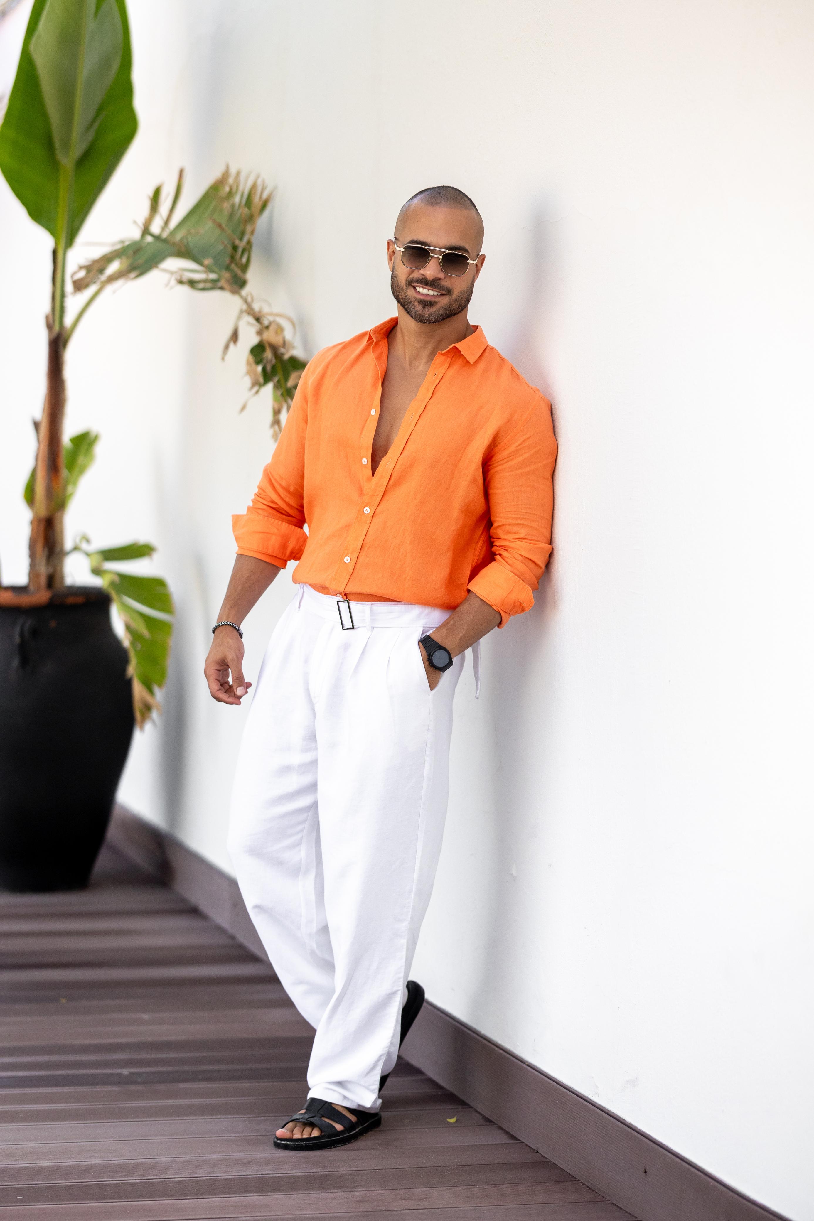 Basic Relaxed Fit Linen Shirt Long sleeves/2318