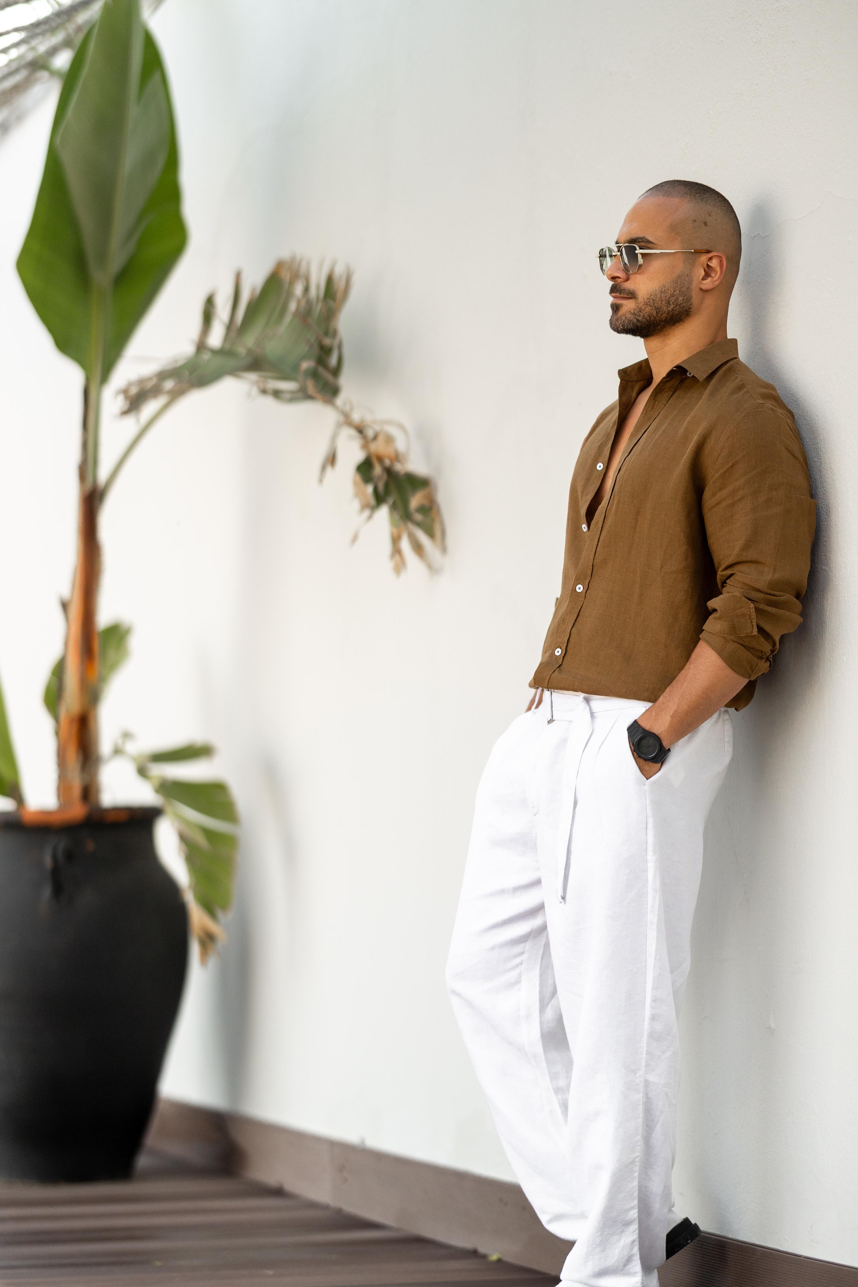 Relaxed Fit Linen shirt Long sleeves/2319