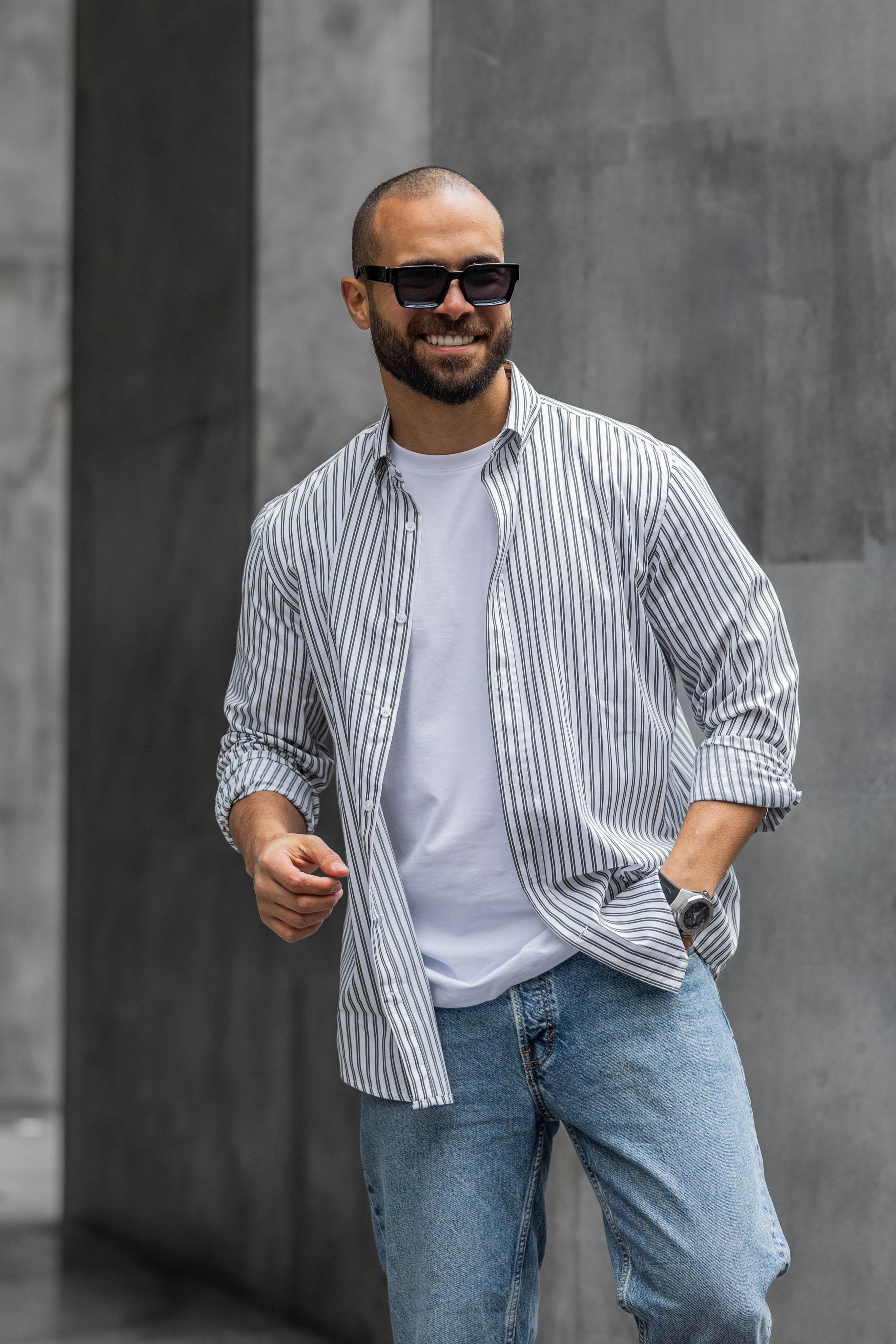 Stripped Oxford shirt Long sleeve/2000