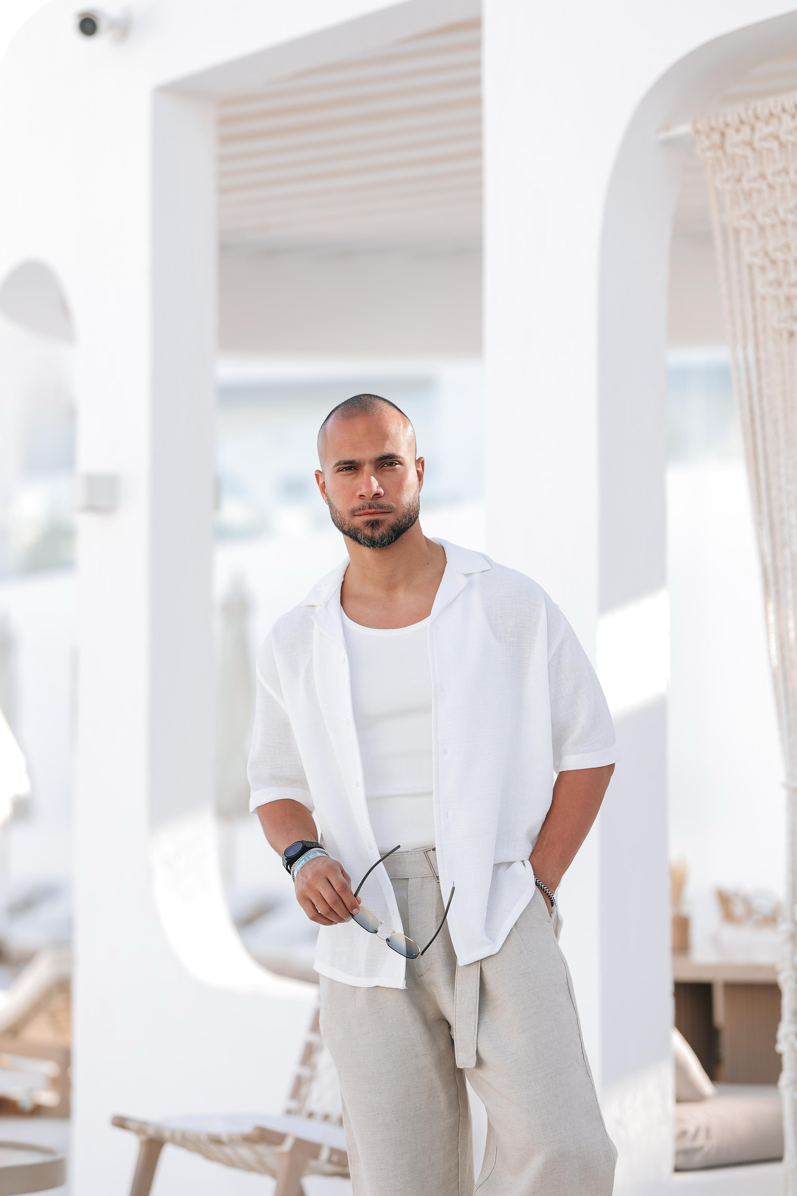 Basic Relaxed Fit Linen Shirt/2313