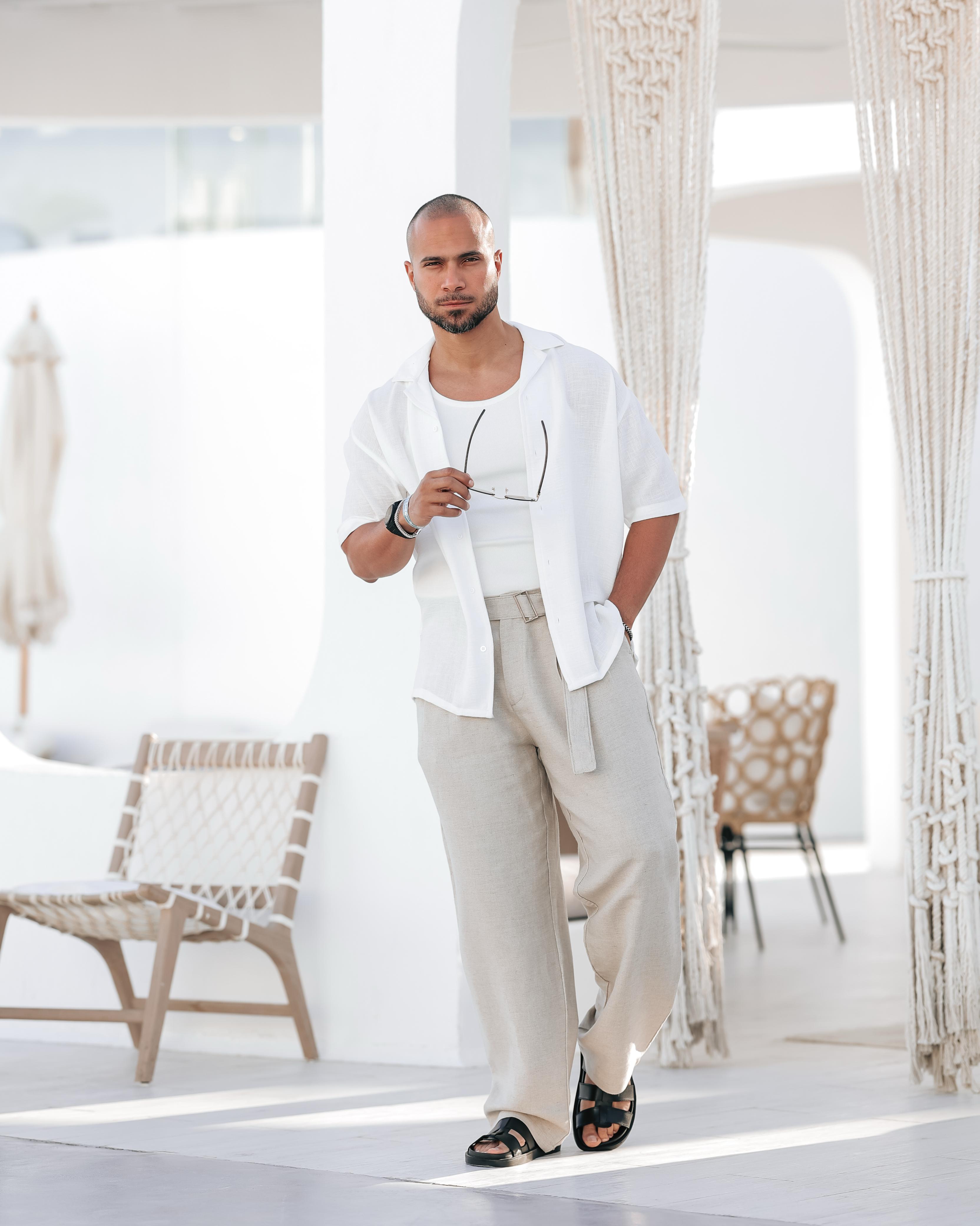Basic Relaxed Fit Linen Shirt/2313