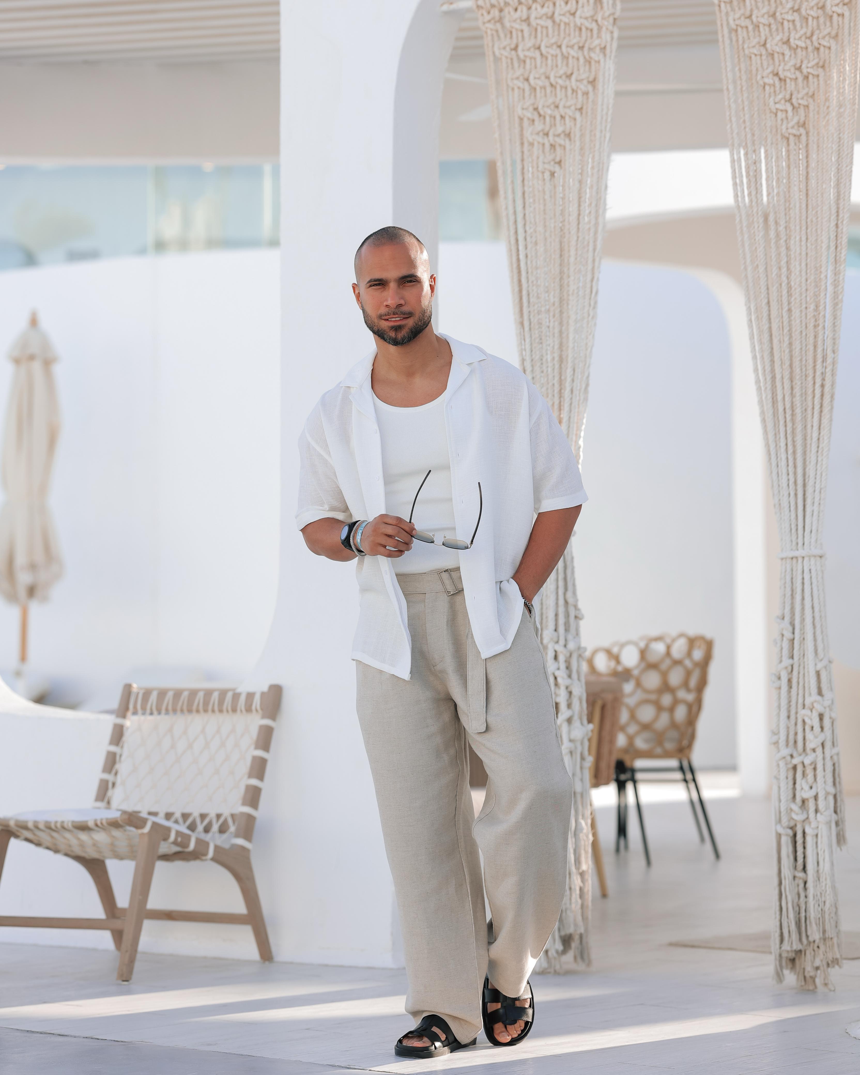 Basic Relaxed Fit Linen Shirt/2313