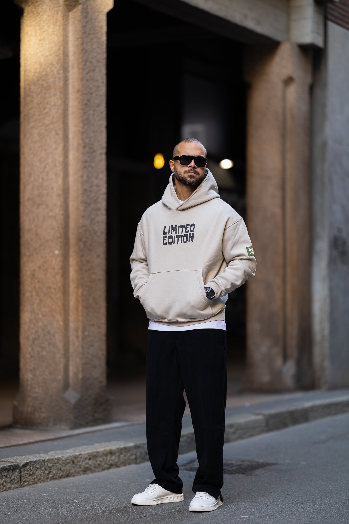 Relaxed Fit Hoodie With Printed/4512