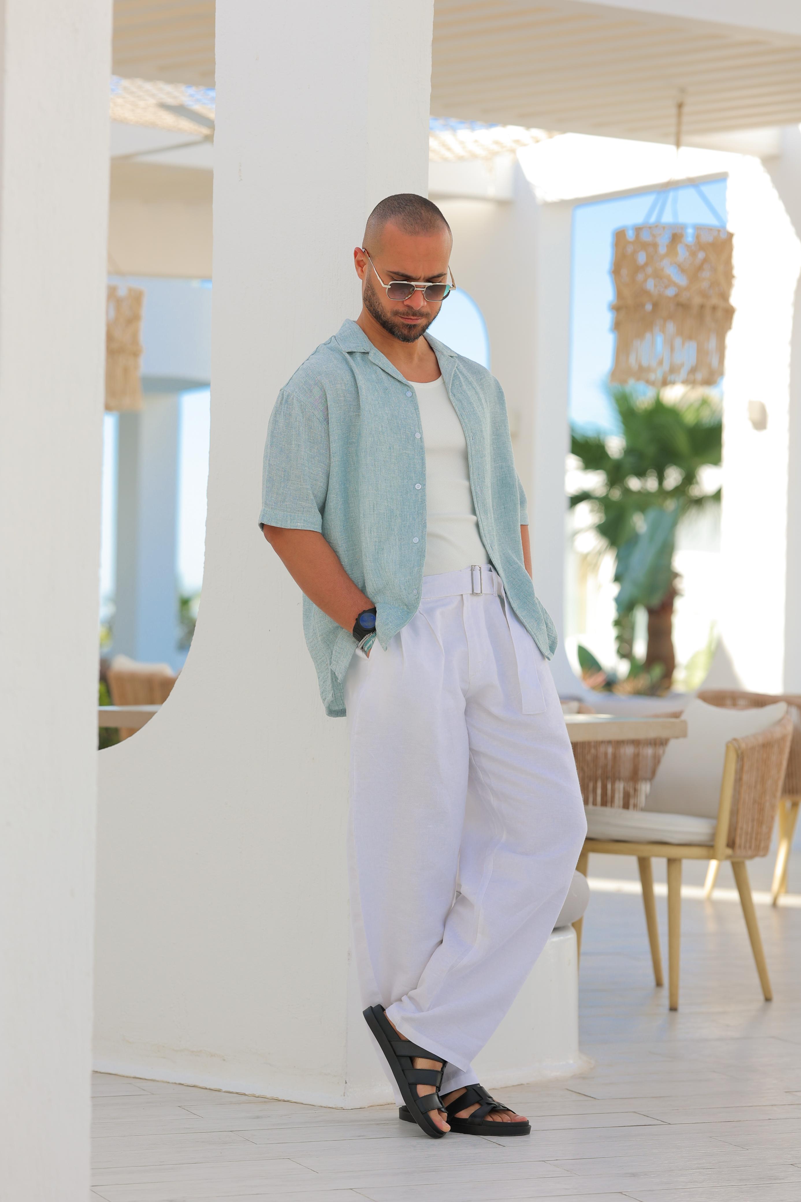 Basic Relaxed Fit Linen Shirt/2313