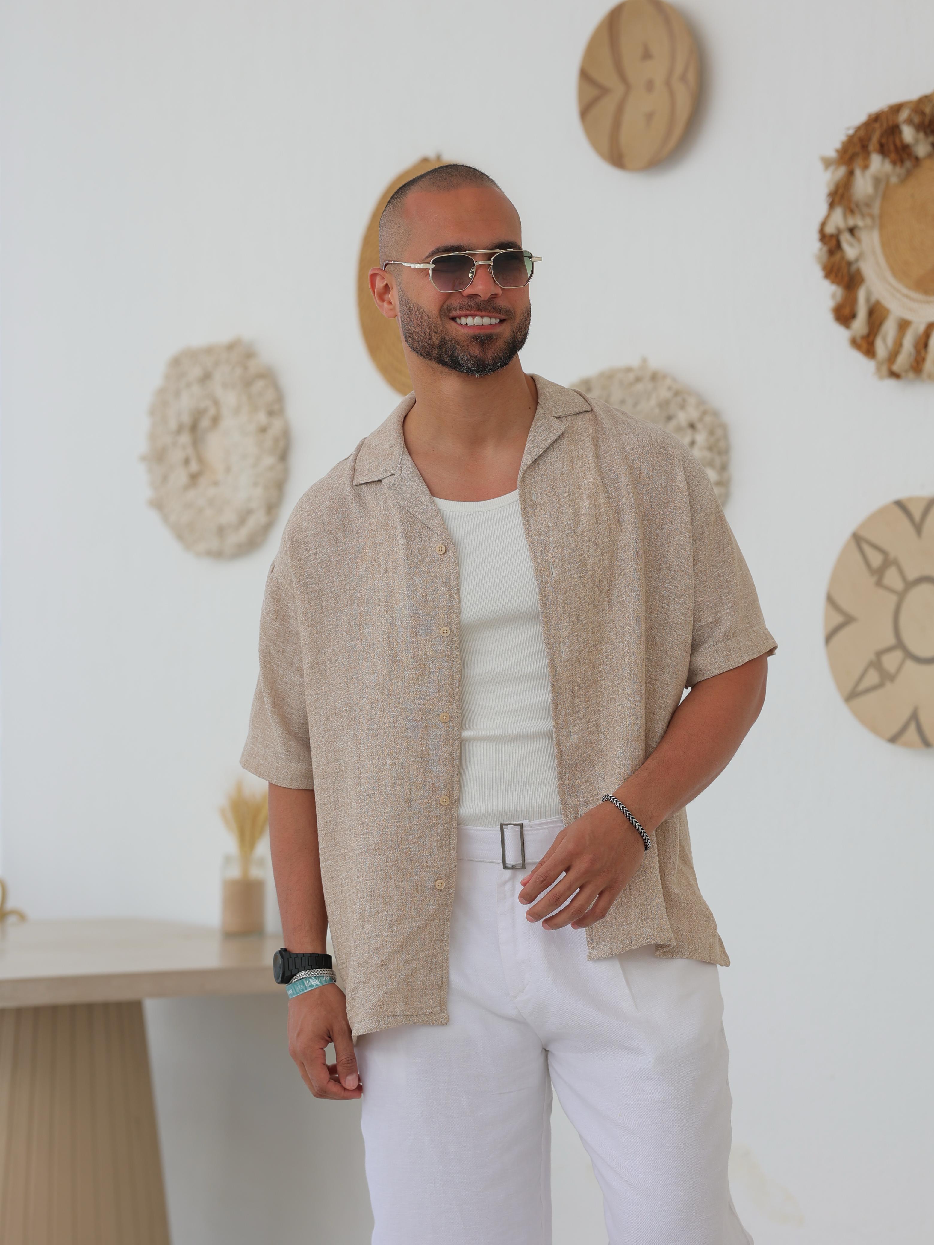 Basic Relaxed Fit Linen Shirt/2313