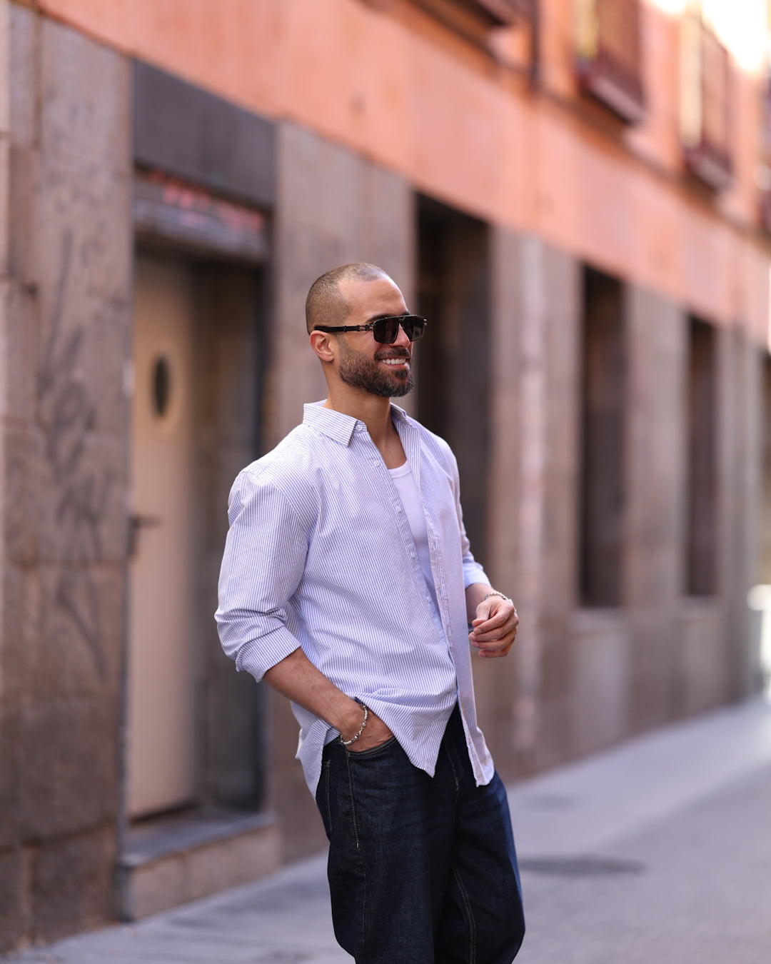 Stripped Oxford Shirt Long Sleeves/2338