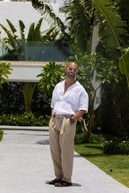 Basic Oversize Linen Shirt Short Sleeves With Two Pocket/2322