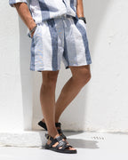 Stripped Linen Short/1012