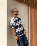 Stripped Slim Fit Knitwear shirt/5043