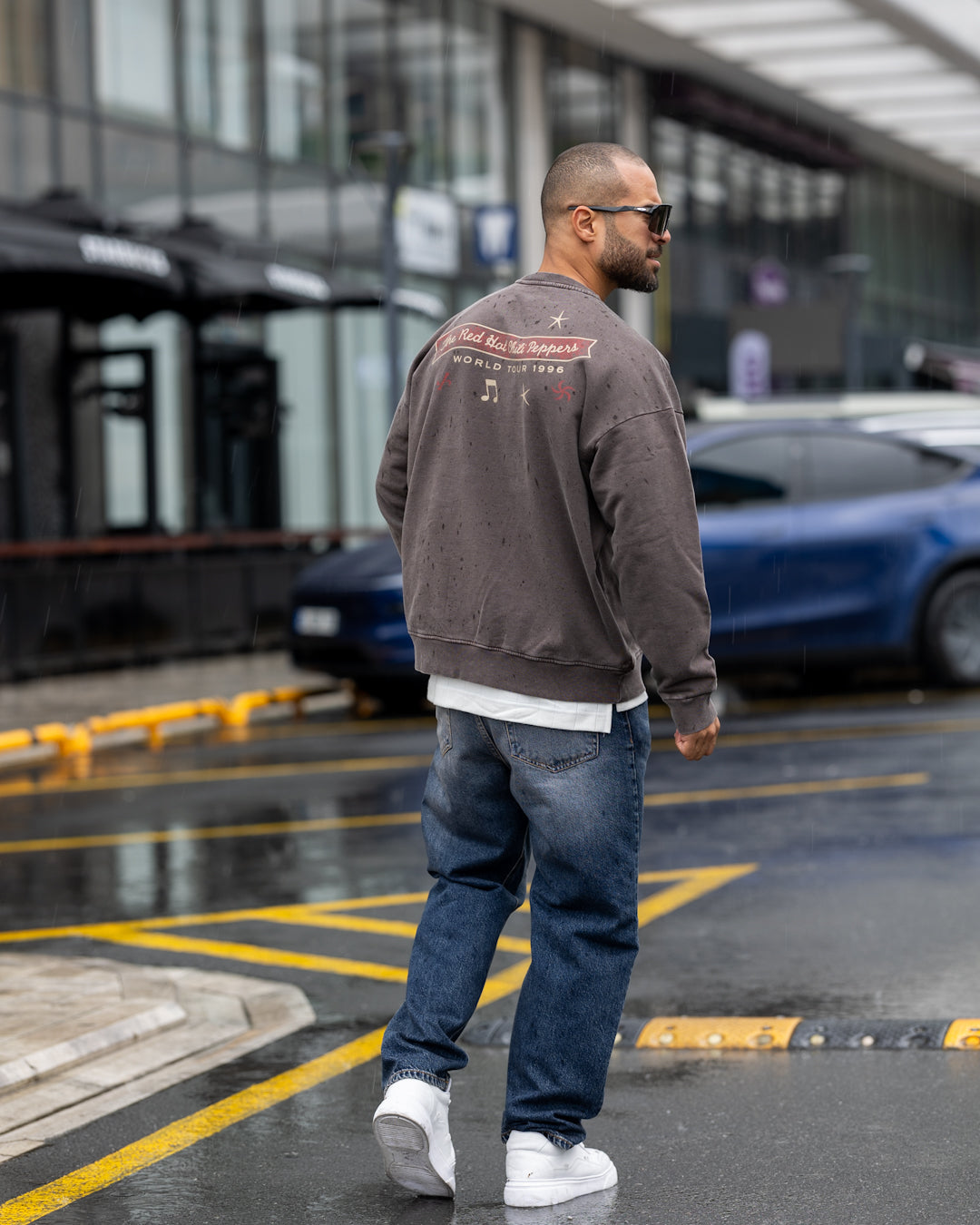 Printed Overisze Sweatshirt Round/4572