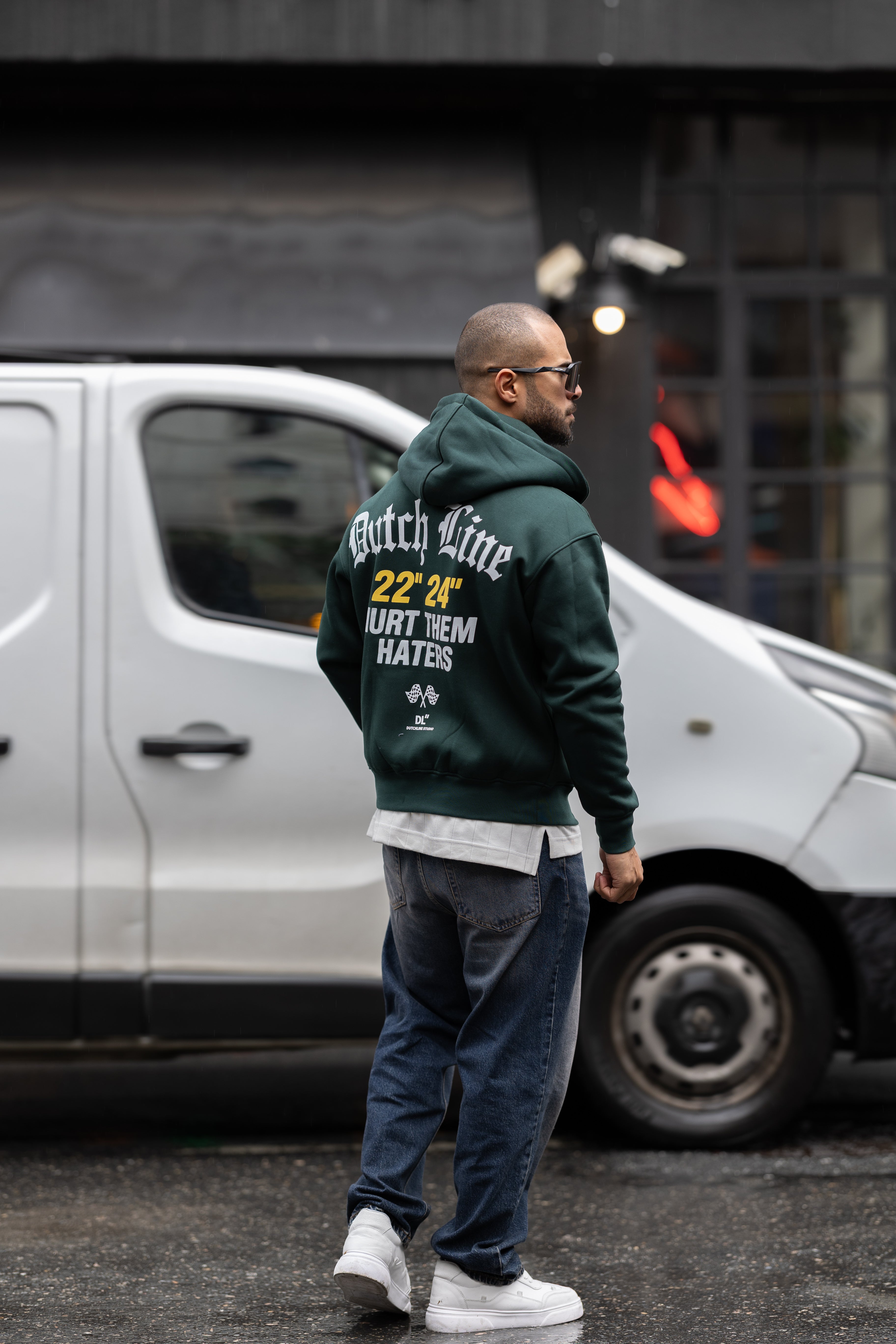 Relaxed Fit Printed Sweatshirt With Hoodie/4556