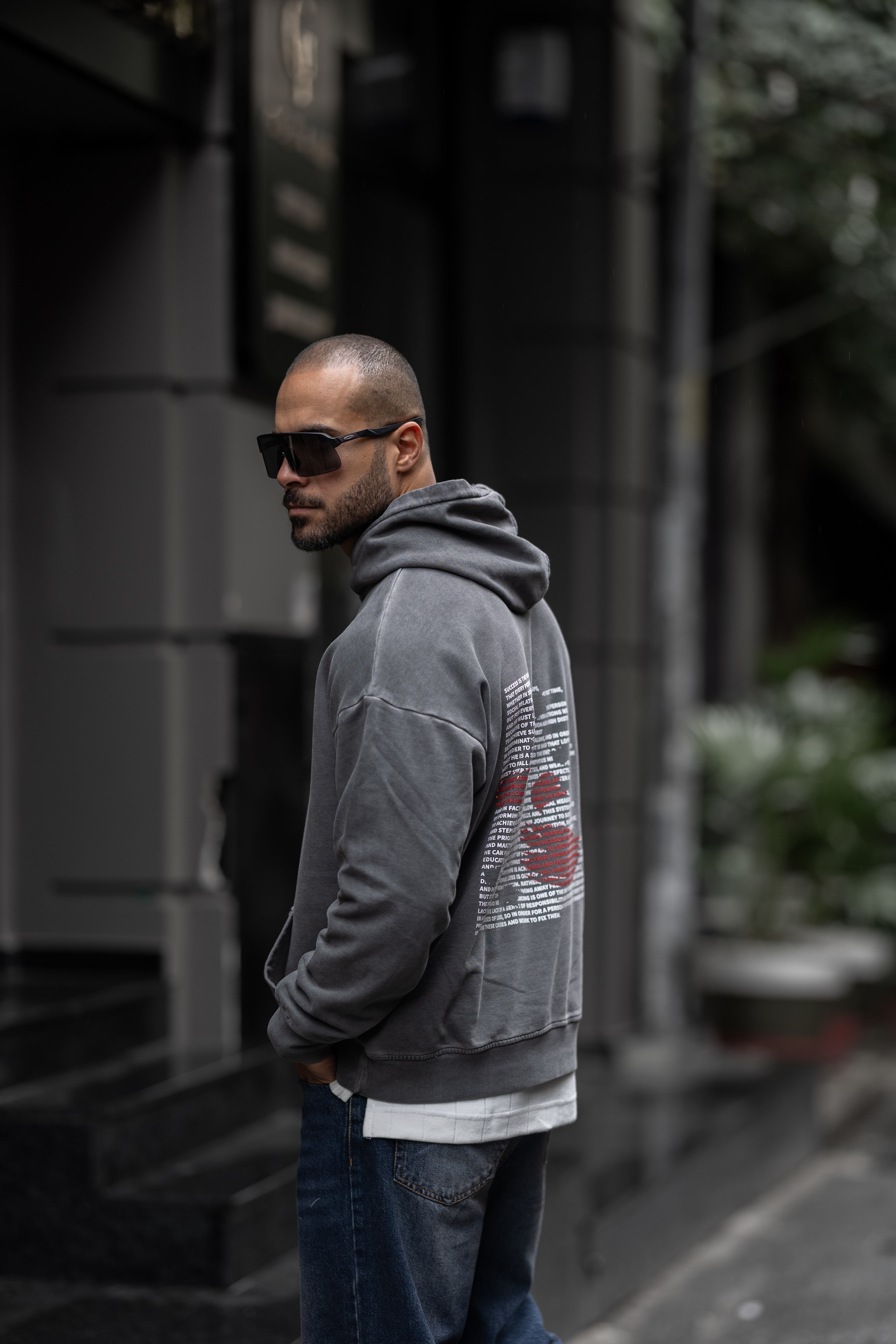 Relaxed Fit Printed Hoodie/4551