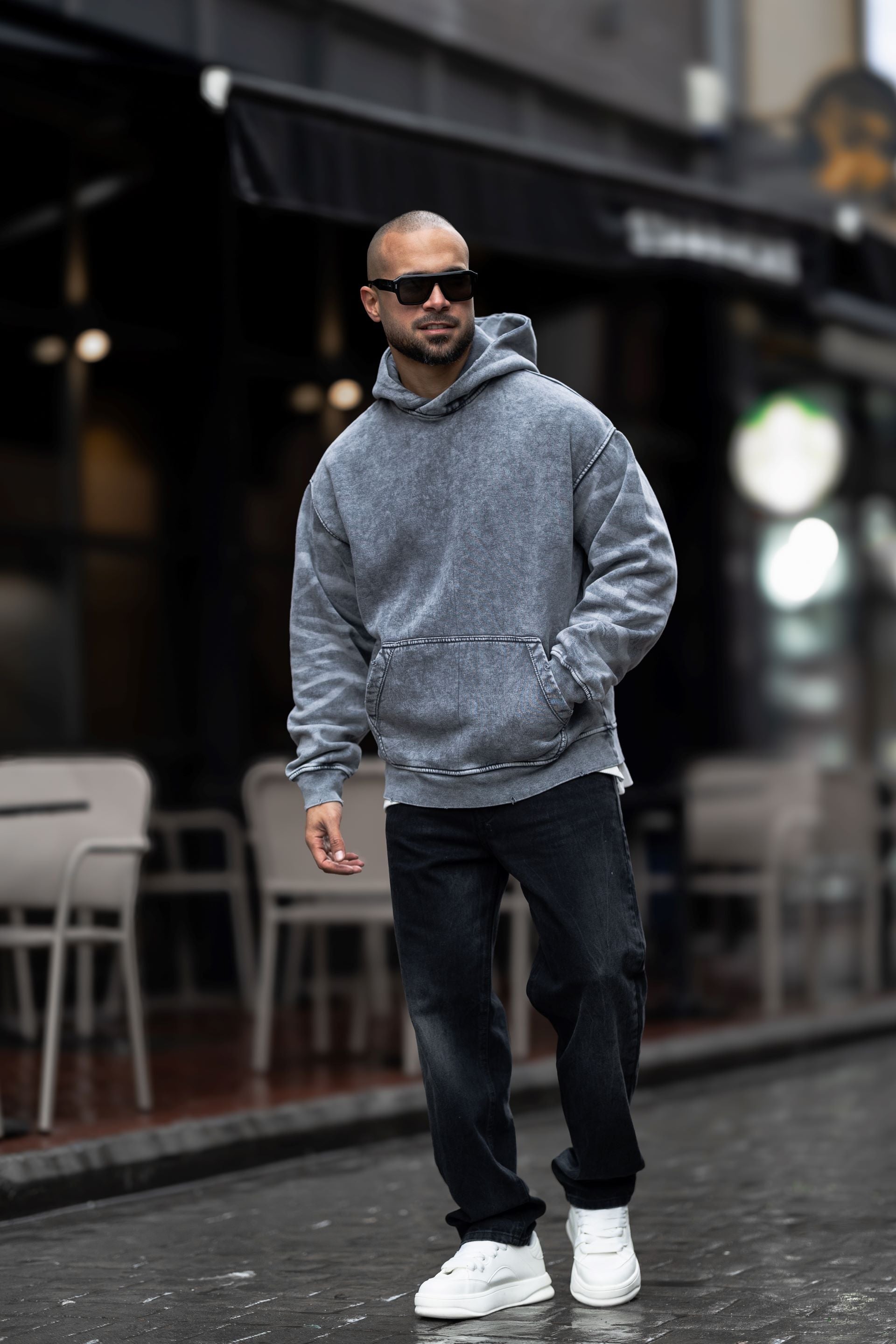 Basic Oversize Washed Hoodie/4516