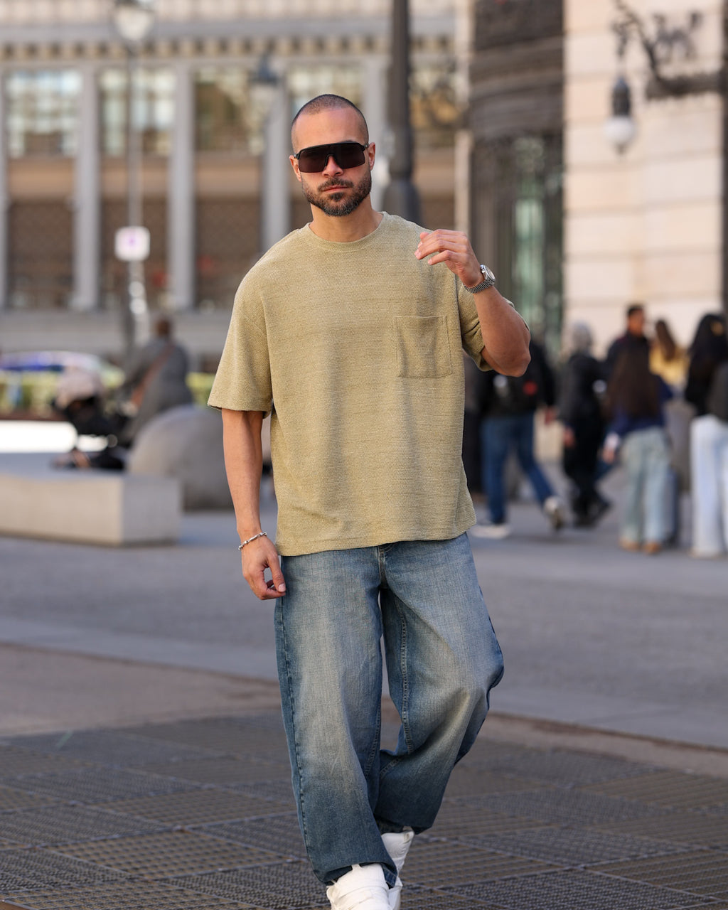 Oversized Basic T-shirt With Pocket/3353