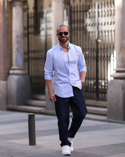 Stripped Oxford Shirt Long Sleeves/2338
