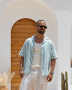 Coastal Breeze Striped Linen Shirt/2353