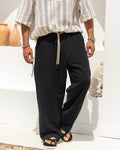 Linen Relaxed Fit Pants With Belt/3254