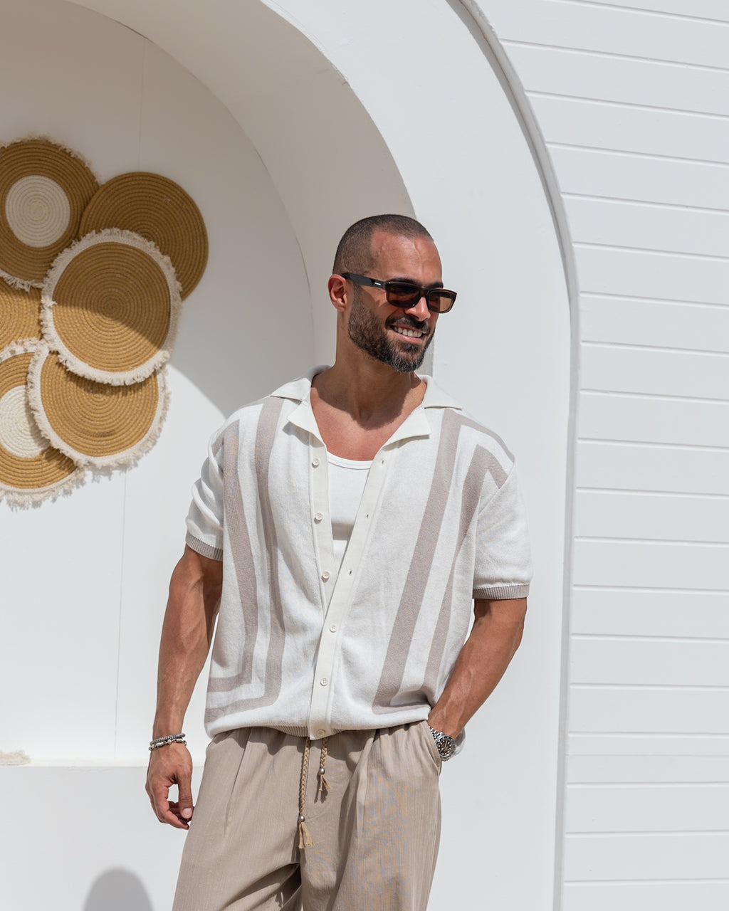 Relaxed Fit Button-Up Knitwear Shirt/5038