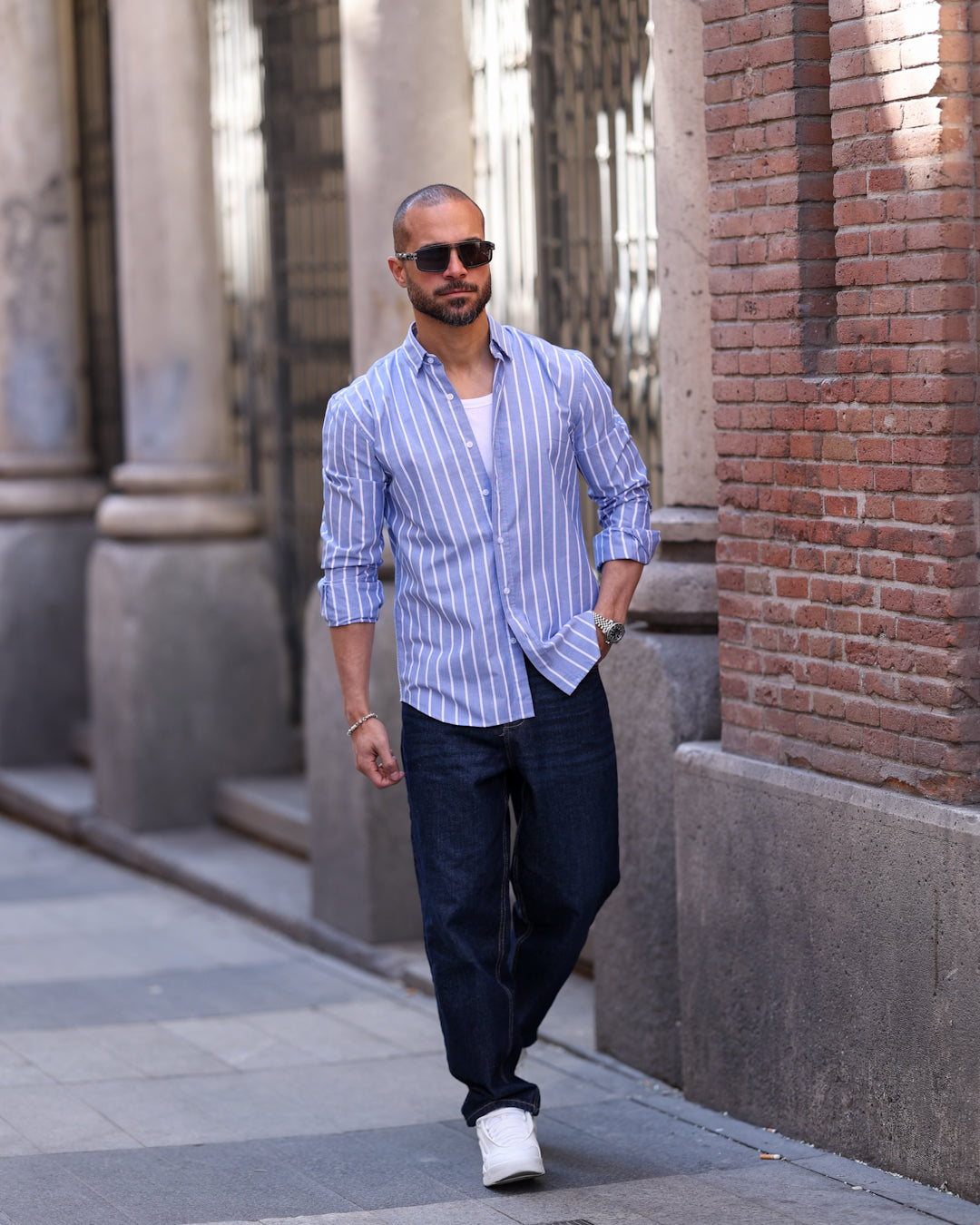 Stripped Oxford Shirt Long Sleeves/2338