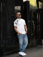 Regular Fit T-shirt With Printed On Sleeve/3325