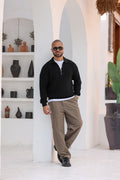 Basic Regular Fit Knitwear With Half Zipper/5021