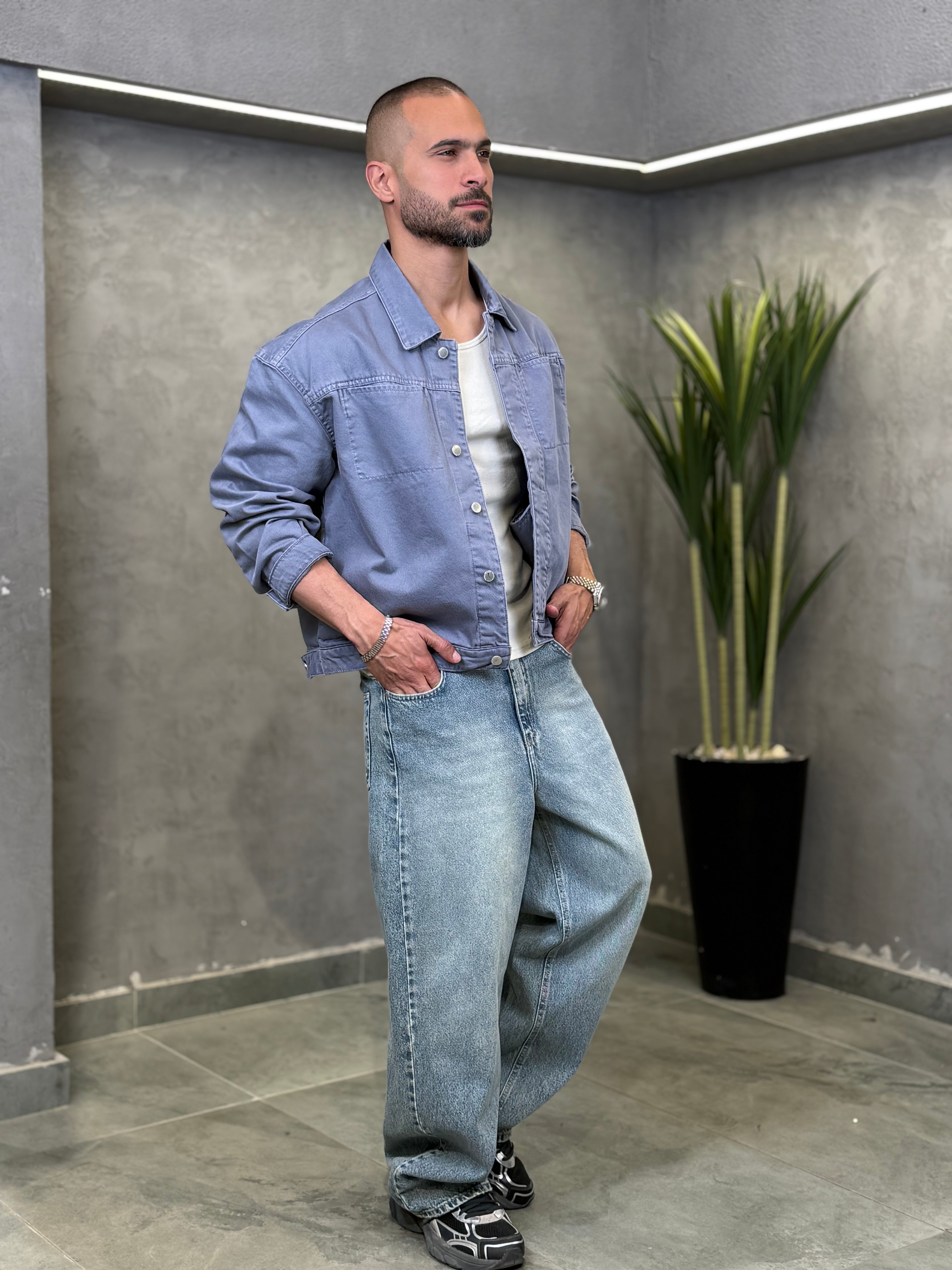 Basic Oxid Denim Shirt With Two Pockets/3477