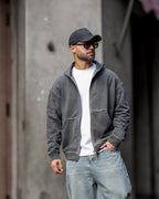 Oversized Cutting Hoodie With Zipper/4567