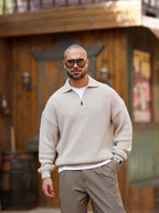 Basic Regular Fit Knitwear With Half Zipper/5021