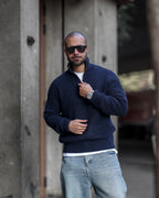 Wool Regular Fit knitwear Wite Half Zipper/ 5017