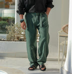 Basic Wide Leg Linen Pant With Belt/3221