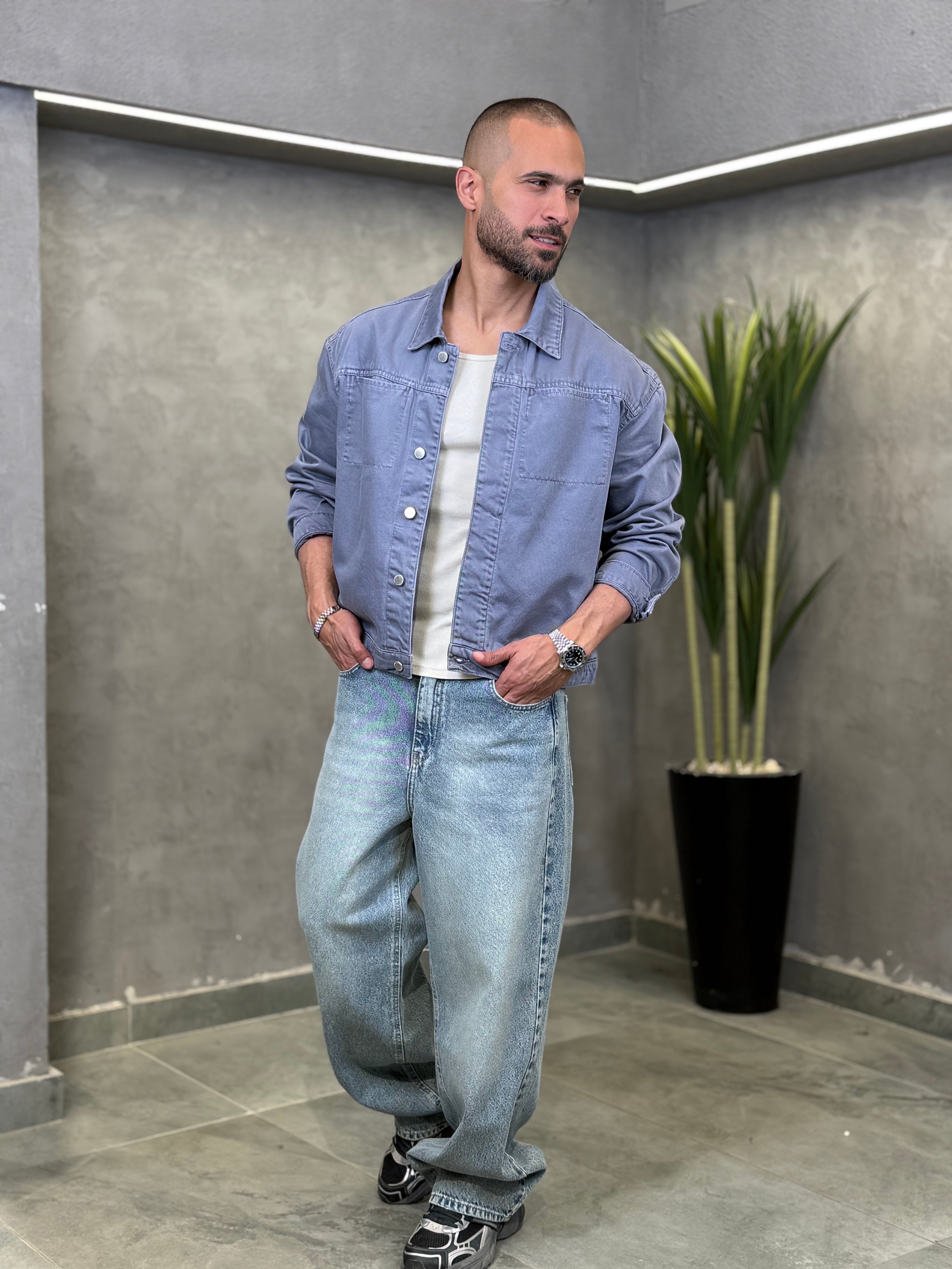 Basic Oxid Denim Shirt With Two Pockets/3477