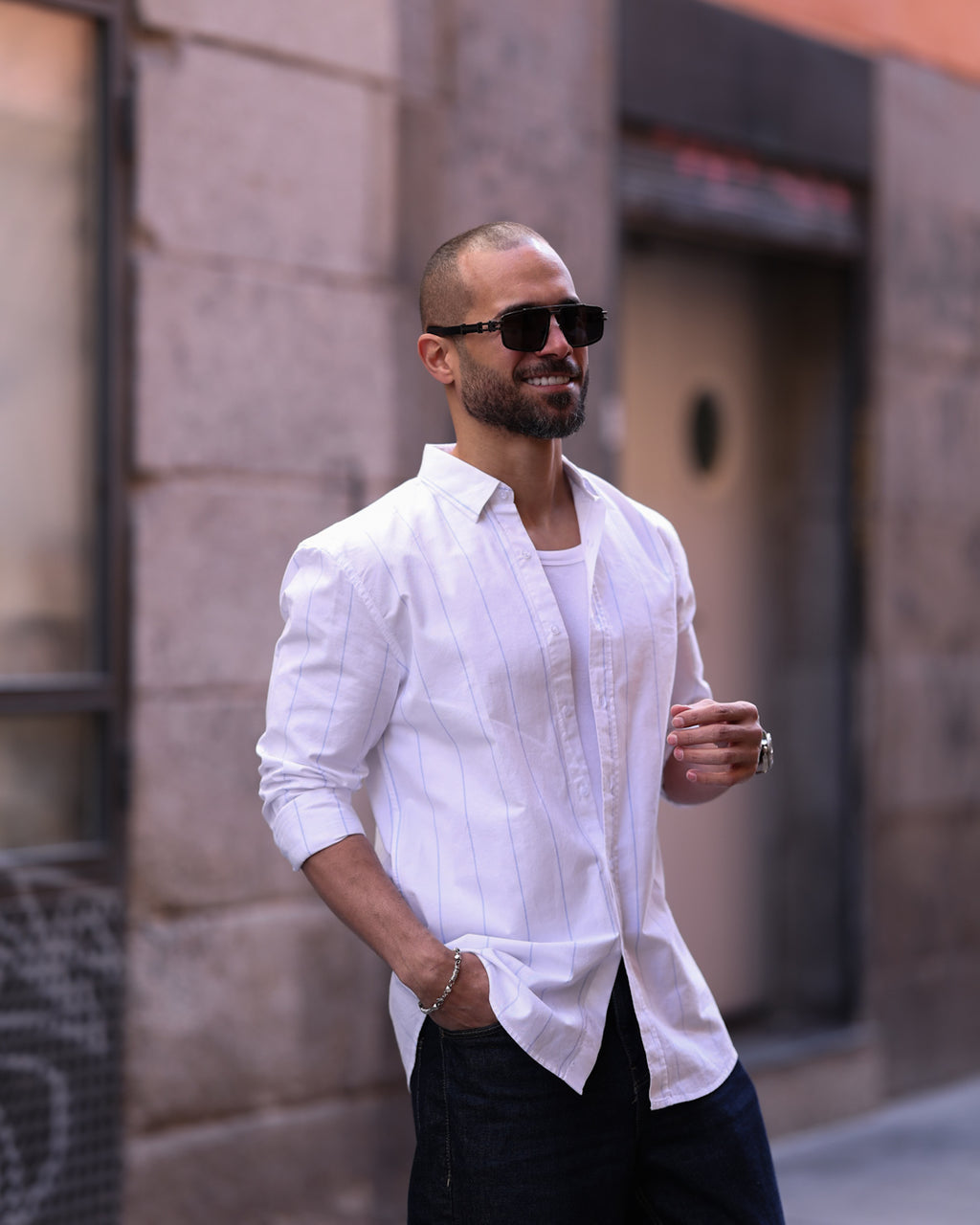 Stripped Oxford Shirt Long Sleeves/2338