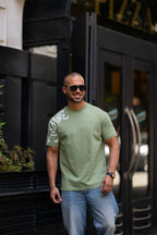 Regular Fit T-shirt With Printed On Sleeve/3325