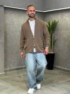 Oversized Basic Knitwear With Zipper/5019