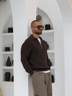 Basic Regular Fit Knitwear With Half Zipper/5021