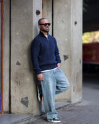 Wool Regular Fit knitwear Wite Half Zipper/ 5017