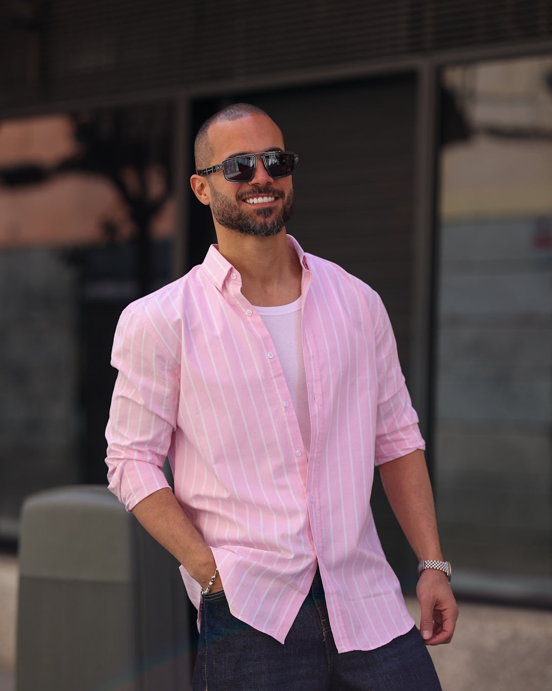 Stripped Oxford Shirt Long Sleeves/2338