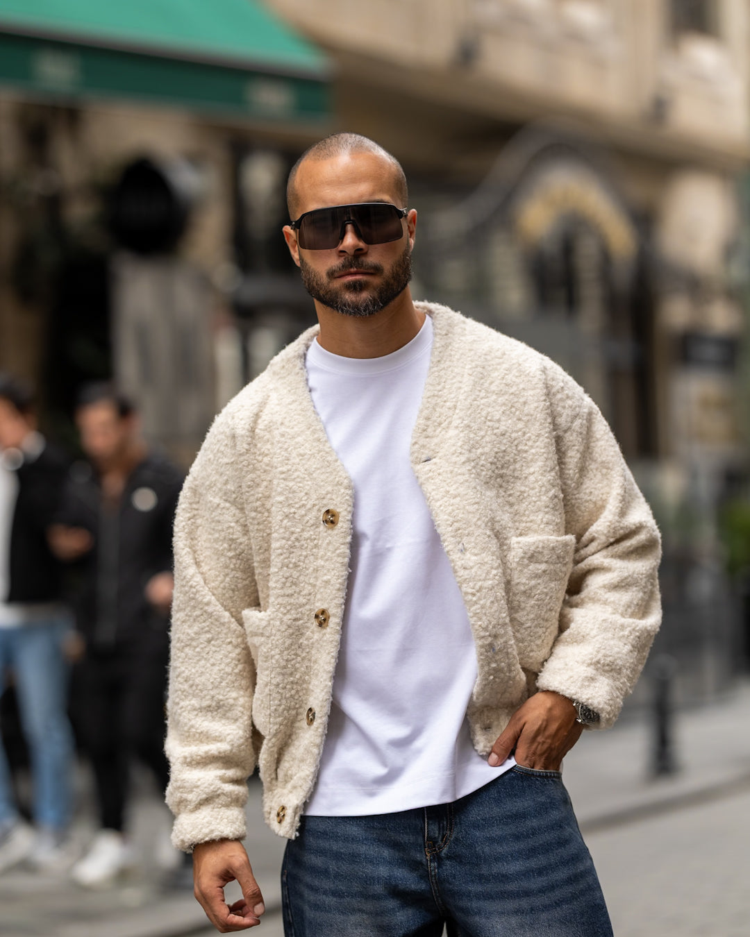 Basic Oversized Wool Shirt With Two Pockets/3468