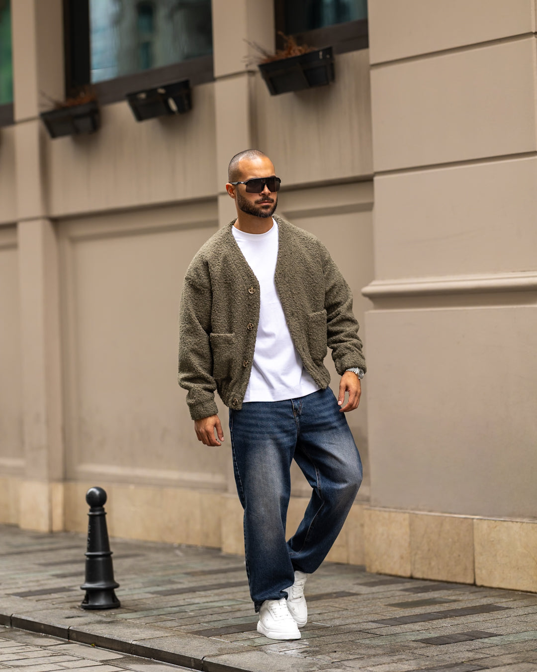 Basic Oversized Wool Shirt With Two Pockets/3468