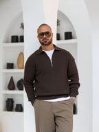 Basic Regular Fit Knitwear With Half Zipper/5021