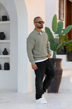 Basic Regular Fit Knitwear With Half Zipper/5021
