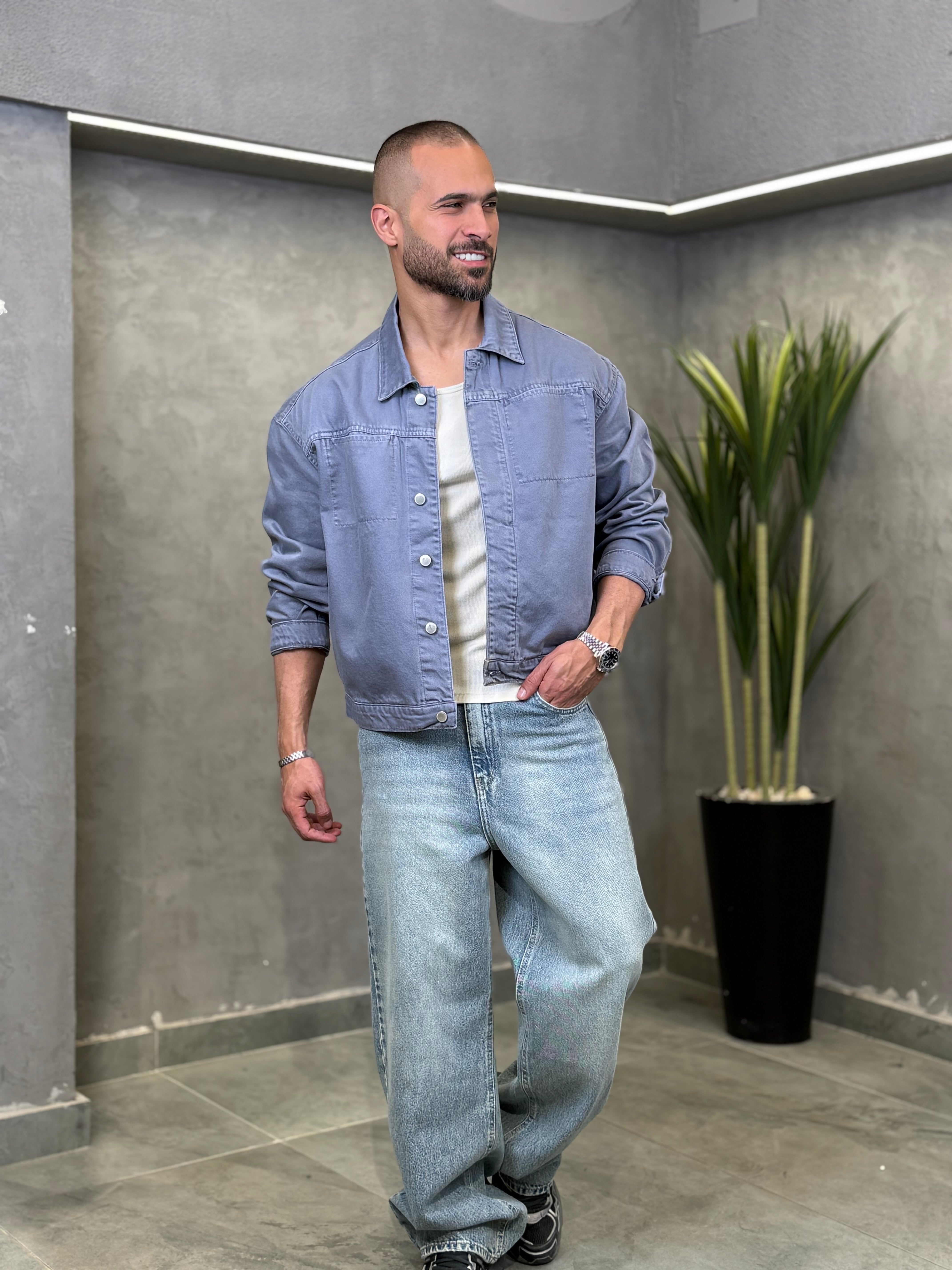 Basic Oxid Denim Shirt With Two Pockets/3477