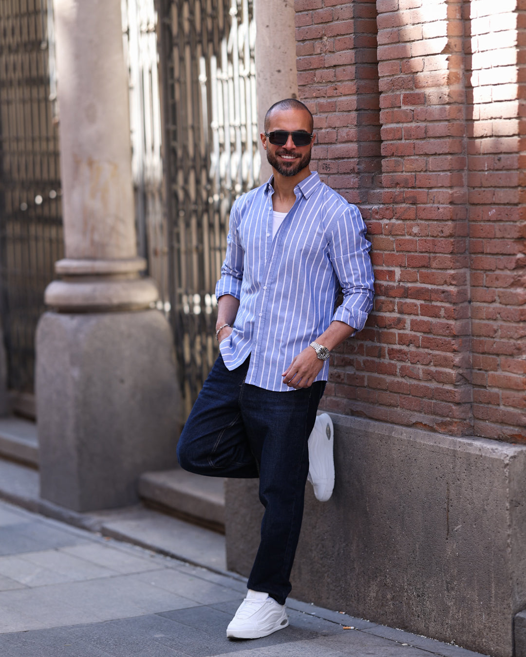 Stripped Oxford Shirt Long Sleeves/2338