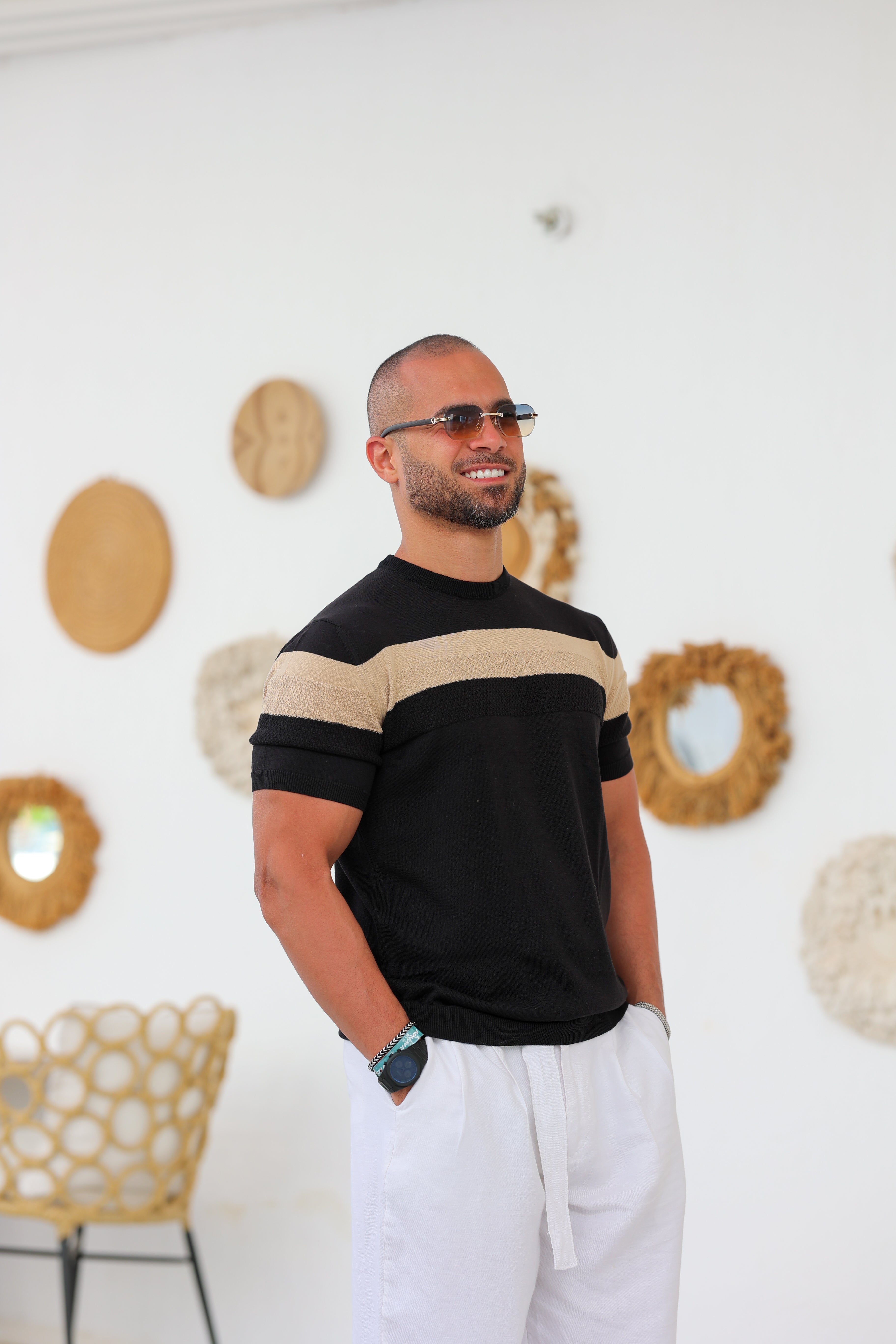 Slim Fit Knitwear T-shirt With Mixed Color/5016