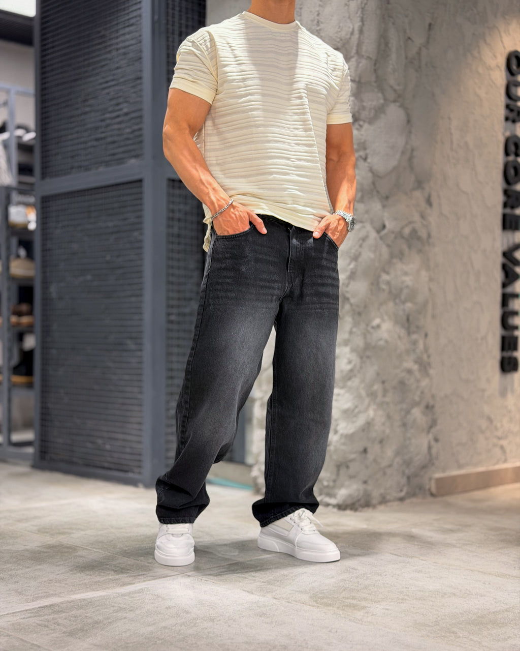 Basic Wide Leg Jeans/9018